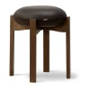 Tabouret Pioneer bas, Primo 86-1-chêne laqué teinté fumé