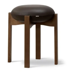 Tabouret Pioneer bas, Primo 86-1-chêne laqué teinté fumé