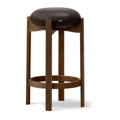 Tabouret Pioneer haut, Primo 86-1-chêne laqué teinté fumé