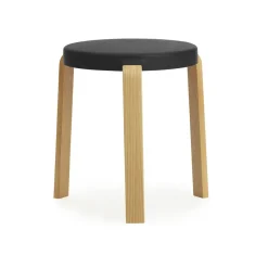 Tabouret Tap, noir-chêne
