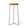 Tabouret V-1, Teck-structure en acier avec galvanisation à chaud, 63 cm