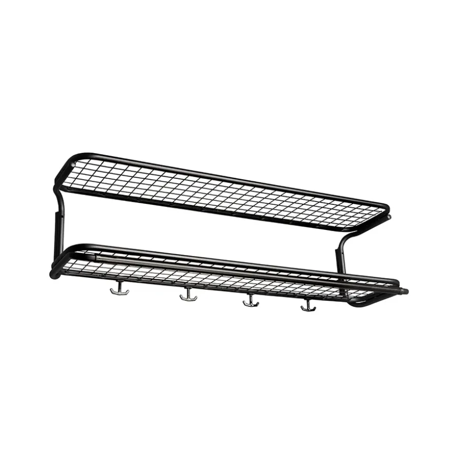 Étagère à chapeaux Classic 650, noir/noir, 2 niveaux, 80 cm