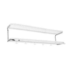 Étagère à chapeaux Classic 650, blanc/chrome, 2 niveaux, 120 cmn