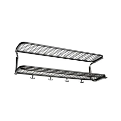Étagère à chapeaux Classic 650, noir/chrome, 2 niveaux, 50 cm