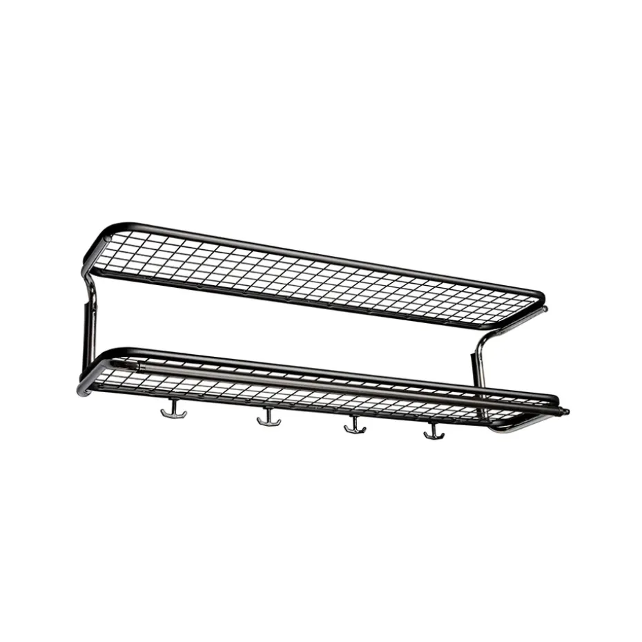 Étagère à chapeaux Classic 650, noir/chrome, 2 niveaux, 120 cm