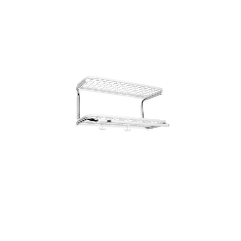 Étagère à chapeaux Classic 650, blanc/chrome, 2 niveaux, 60 cm