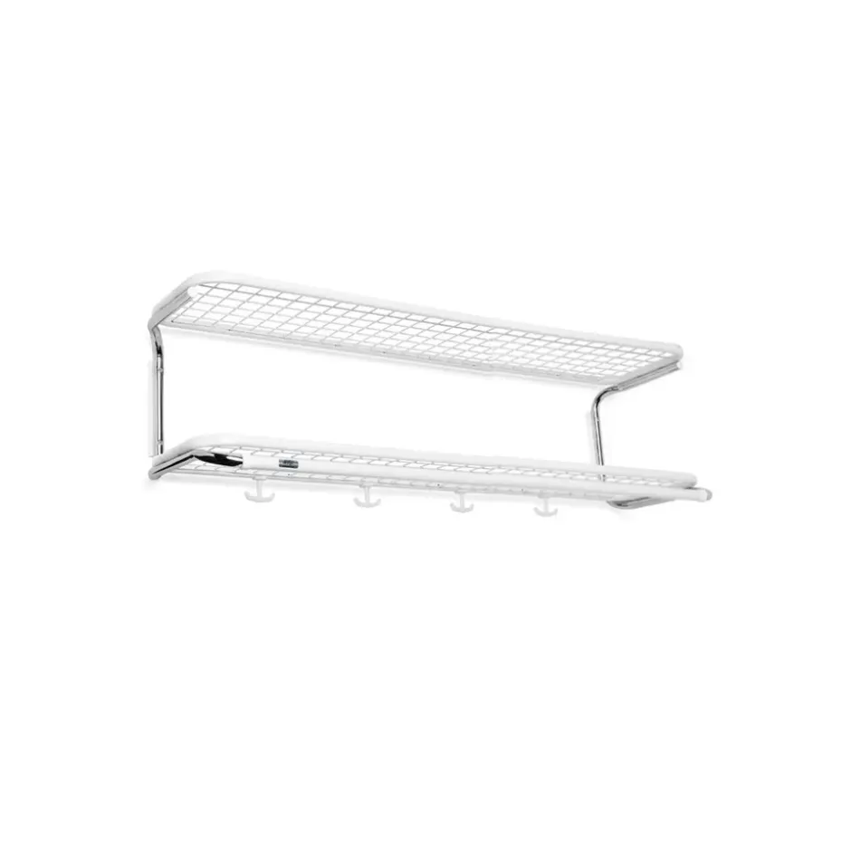 Étagère à chapeaux Classic 650, blanc/chrome, 2 niveaux, 90 cm