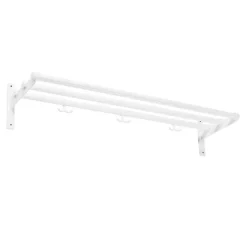 Étagère à chapeaux, étagère à chaussures Nostalgi, blanc, blanc