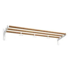 Étagère à chapeaux, étagère à chaussures Nostalgi, Bambou-blanc