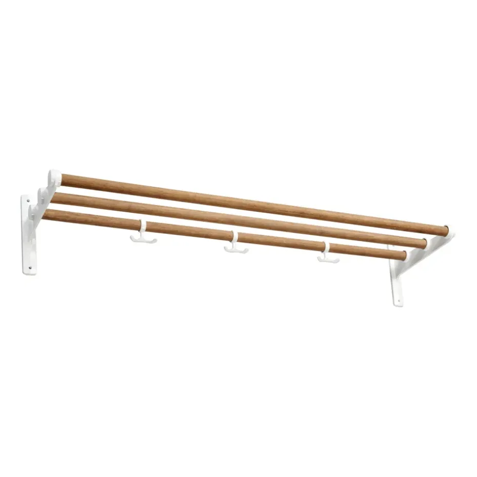 Étagère à chapeaux, étagère à chaussures Nostalgi, Bambou-blanc