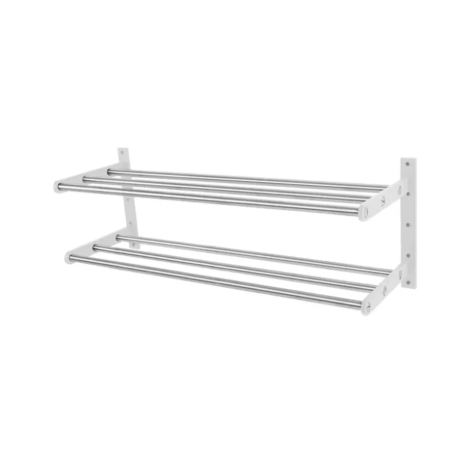 Étagère à chaussures 12, Acier/blanc-aluminium laqué blanc