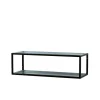 Étagère à chaussures 11, laqué noir, plateau en zinc, 2 niveaux