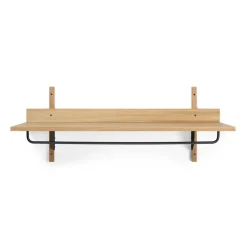 Étagère avec tringle Sector 37x87 cm, Oak-black brass