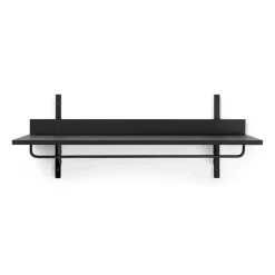 Étagère avec tringle Sector 37x87 cm, Black ash-black brass