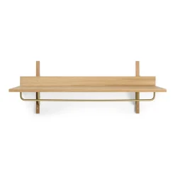 Étagère avec tringle Sector 37x87 cm, Oak-brass