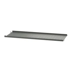 Étagère en métal String, Gris foncé, 78x30 cm, bord bas