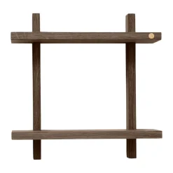 Étagère murale Treat double, Smoked Oiled Oak, 34x12x34 cm