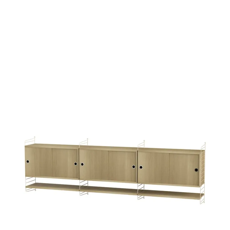 Étagère String, chêne, 78x30 cm, lot de 3