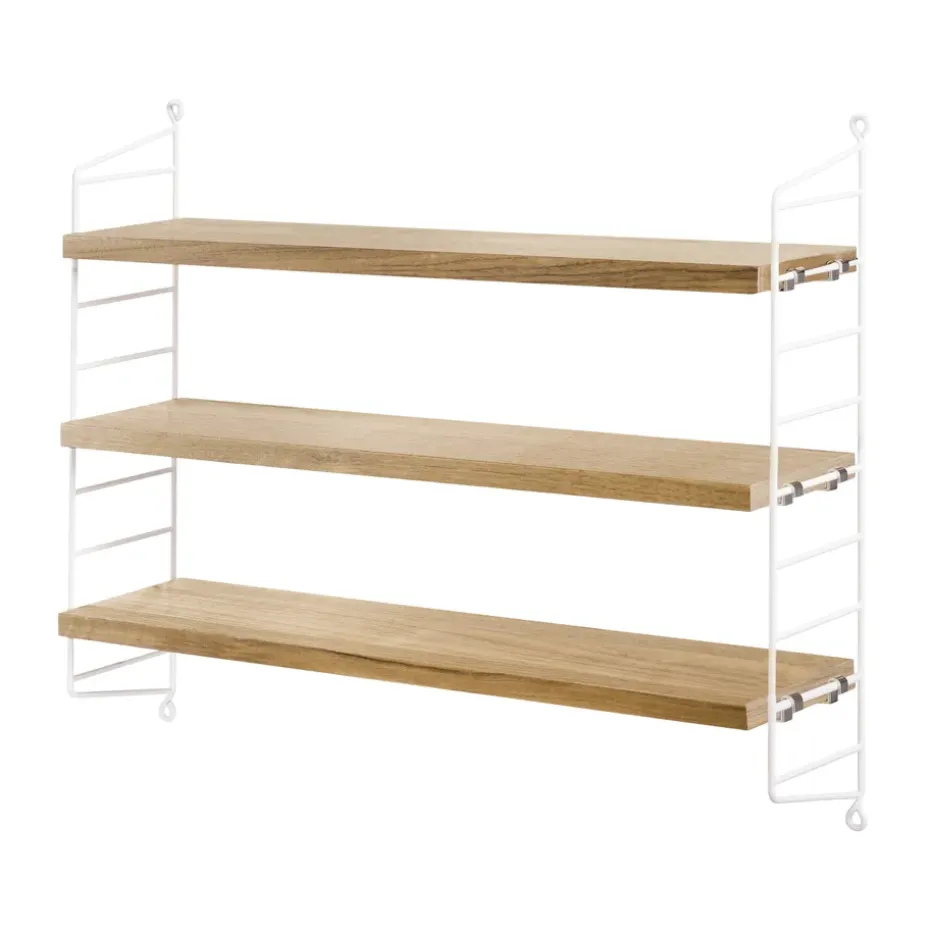 Étagère String Pocket chêne-blanc, chêne-blanc