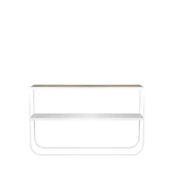 Tati Console 120 table d'appoint, pigment blanc de chêne, support blanc, 120