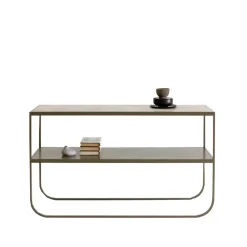 Tati Console 120 table d'appoint, calcaire jura, support nougat, 120