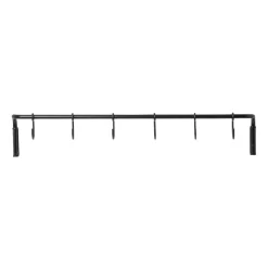 Tringle de cuisine avec 6 crochets Kitchen, Noir Laiton