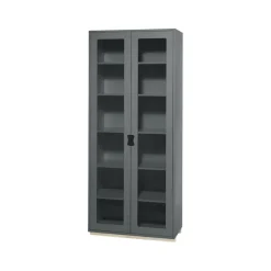 Vitrine haute Snö F, Storm grey, support en bouleau, dj.30 cm