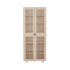 Vitrine haute Vidja, Chêne pigmenté blanc