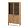 Vitrine Prio, Chêne huilé naturel avec éclairage