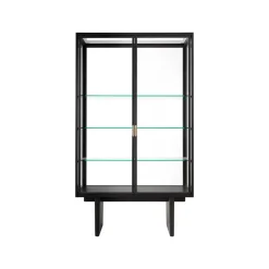 Vitrine Private, verre, chêne lasuré marron-noir