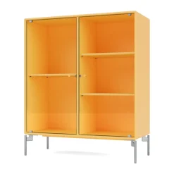 Vitrine Ripple II 69,6x82,2x30 cm, Acacia-pieds Chrome