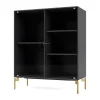 Vitrine Ripple II 69,6x82,2x30 cm, Anthracite-pieds Brass