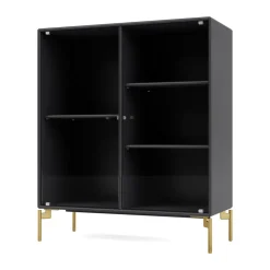 Vitrine Ripple II 69,6x82,2x30 cm, Anthracite-pieds Brass