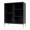 Vitrine Ripple II 69,6x82,2x30 cm, Anthracite-pieds Chrome