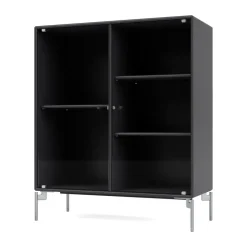 Vitrine Ripple II 69,6x82,2x30 cm, Anthracite-pieds Chrome