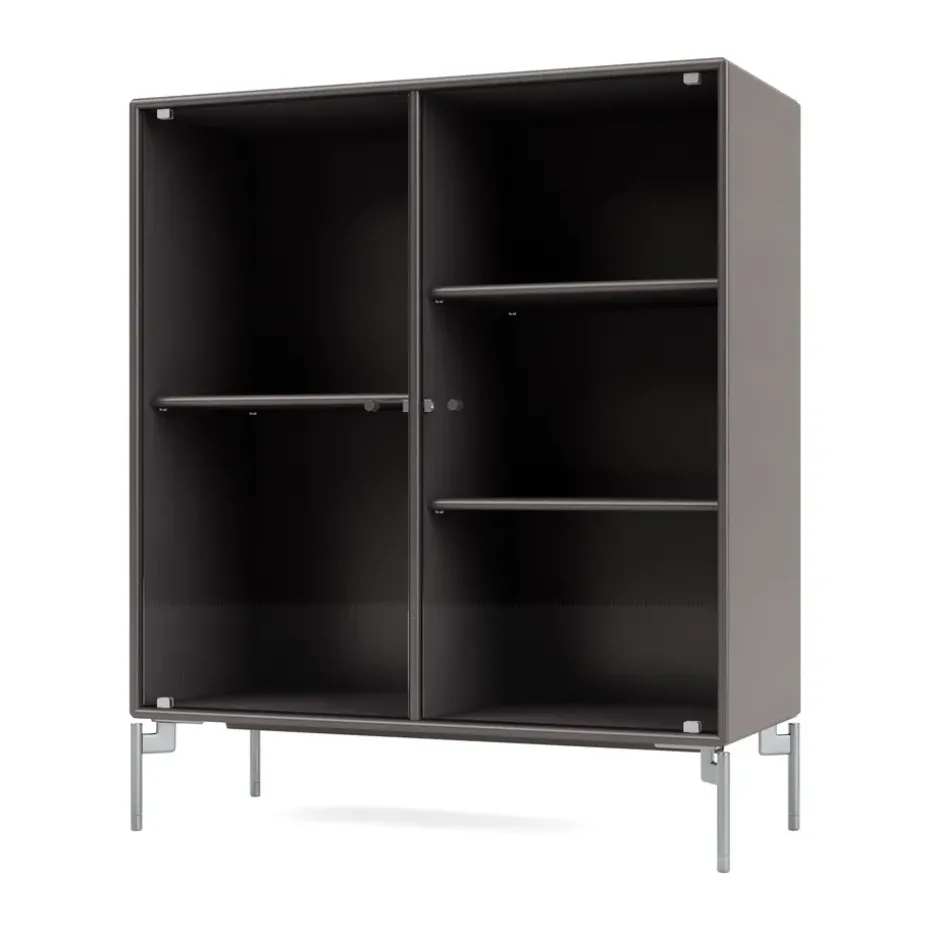 Vitrine Ripple II 69,6x82,2x30 cm, Coffee-pieds Chrome
