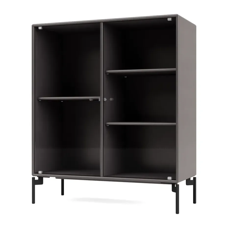 Vitrine Ripple II 69,6x82,2x30 cm, Coffee-pieds Black