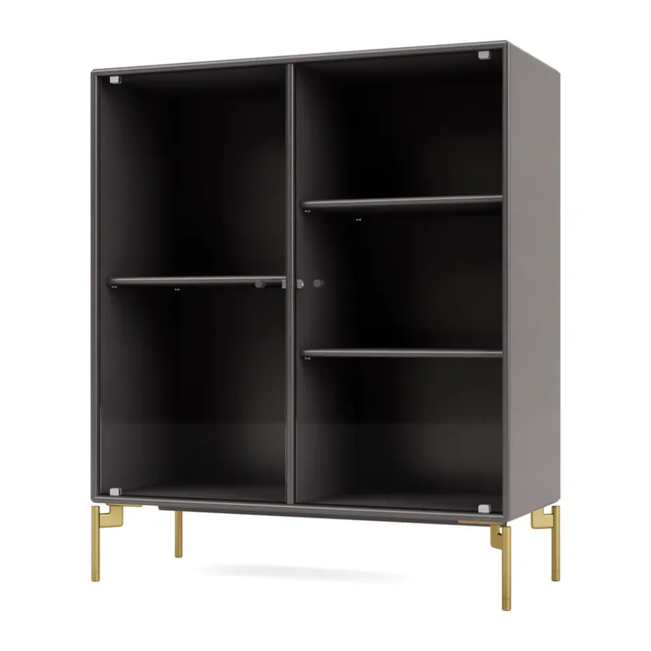 Vitrine Ripple II 69,6x82,2x30 cm, Coffee-pieds Brass