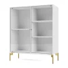 Vitrine Ripple II 69,6x82,2x30 cm, NewWhite-pieds Brass