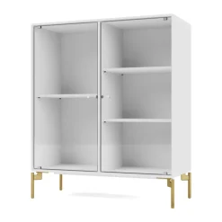 Vitrine Ripple II 69,6x82,2x30 cm, NewWhite-pieds Brass