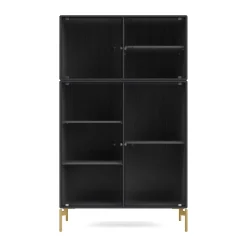 Vitrine Ripple III 69,6x117,6x38 cm, Anthracite-pieds Brass
