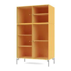 Vitrine Ripple III 69,6x117,6x38 cm, Acacia-pieds Chrome