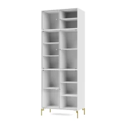 Vitrine Ripple IV 69,6x187,2x38 cm, NewWhite-pieds Brass