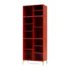 Vitrine Ripple IV 69,6x187,2x38 cm, Rosehip-pieds Brass
