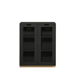Vitrine Snö E, Char grey, support en bouleau, dj.42 cm