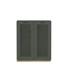 Vitrine Snö E, Green khaki, support en chêne, dj.30 cm