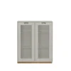 Vitrine Snö E, Light grey, support en chêne, dj.42 cm