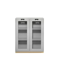 Vitrine Snö E, Light grey, support en bouleau, dj.30 cm