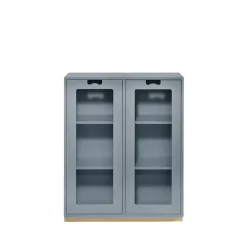 Vitrine Snö E, Nordic blue, support en bouleau, dj.30 cm