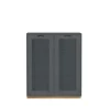 Vitrine Snö E, Storm grey, support en chêne, dj.30 cm